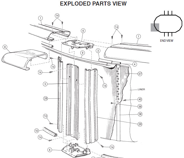 15' x 24' Oval 52" Whispering Wind Parts Reorder